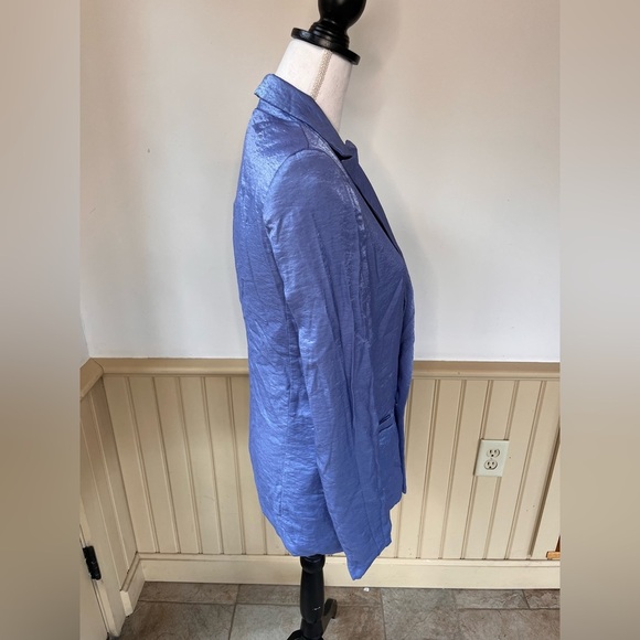 KAOS Made In Italy Women's Shiny Blue Blazer Jacket EU Size 40 US 4/6 - Picture 2 of 6